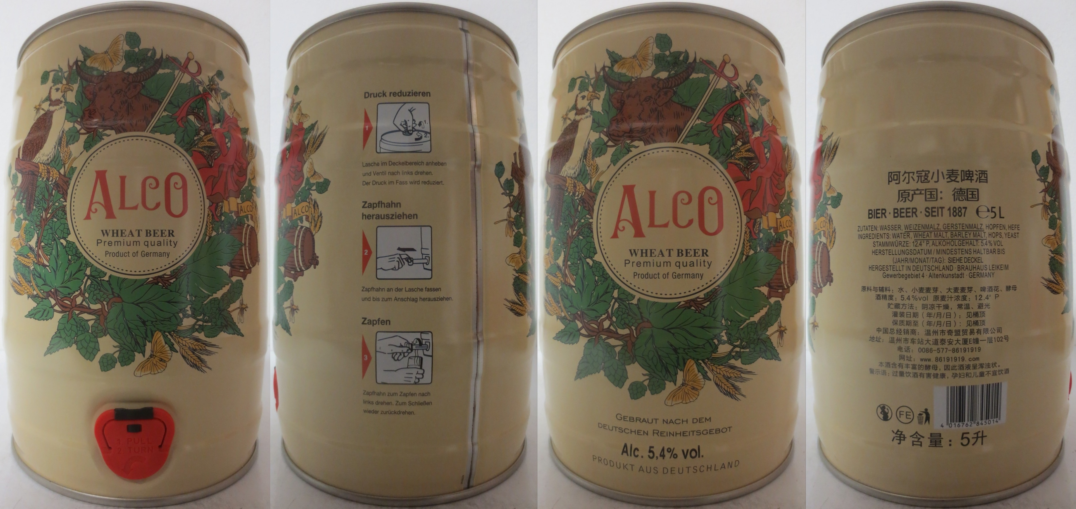 ALCO WHEAT BEER Premium quality Product of Germany (5L) Nr.1