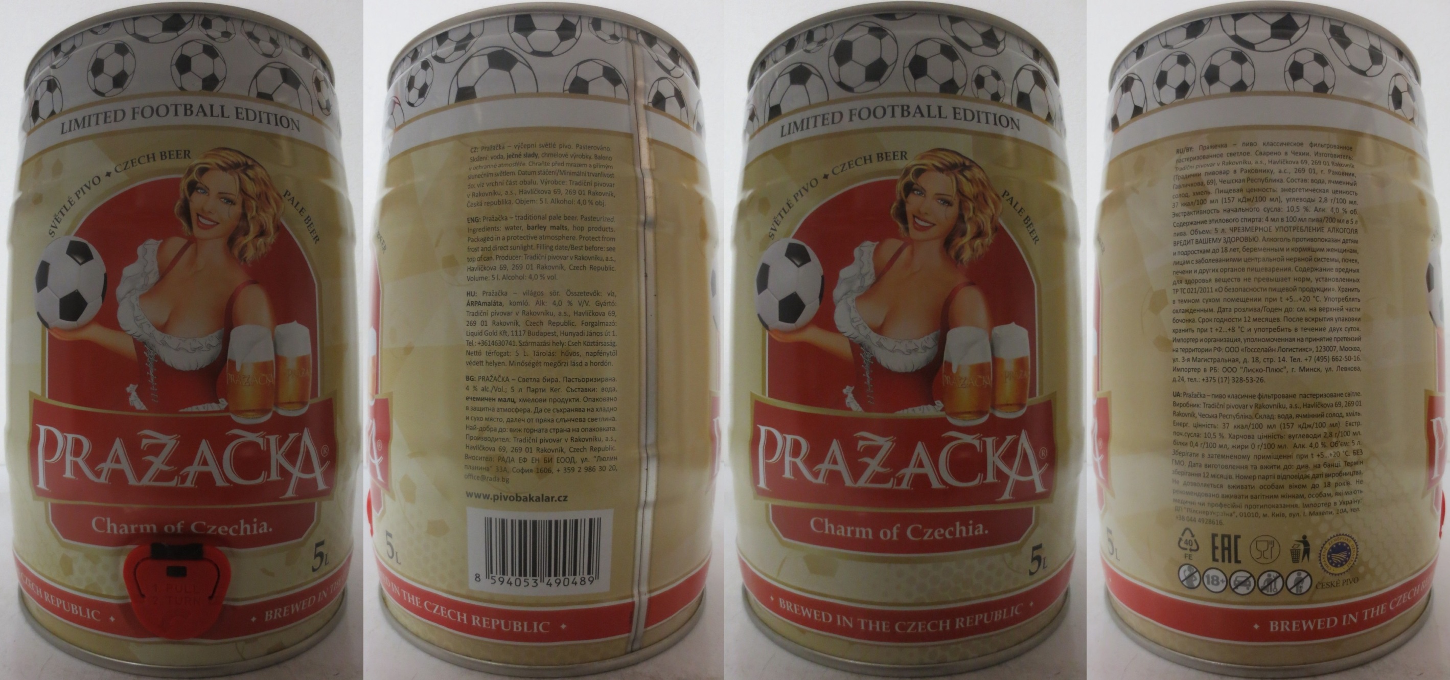 PRAŽAČKA Charm of Czechia. LIMITED FOOTBALL EDITION (5L) č.1