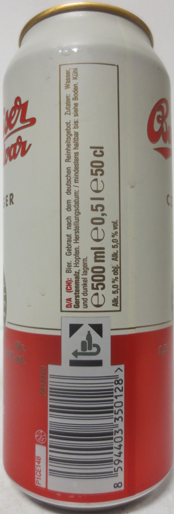 Budweiser Budvar ORIGINAL CZECH LAGER OWNED BY THE CZECH REPUBLIC (50cl) (B/O)