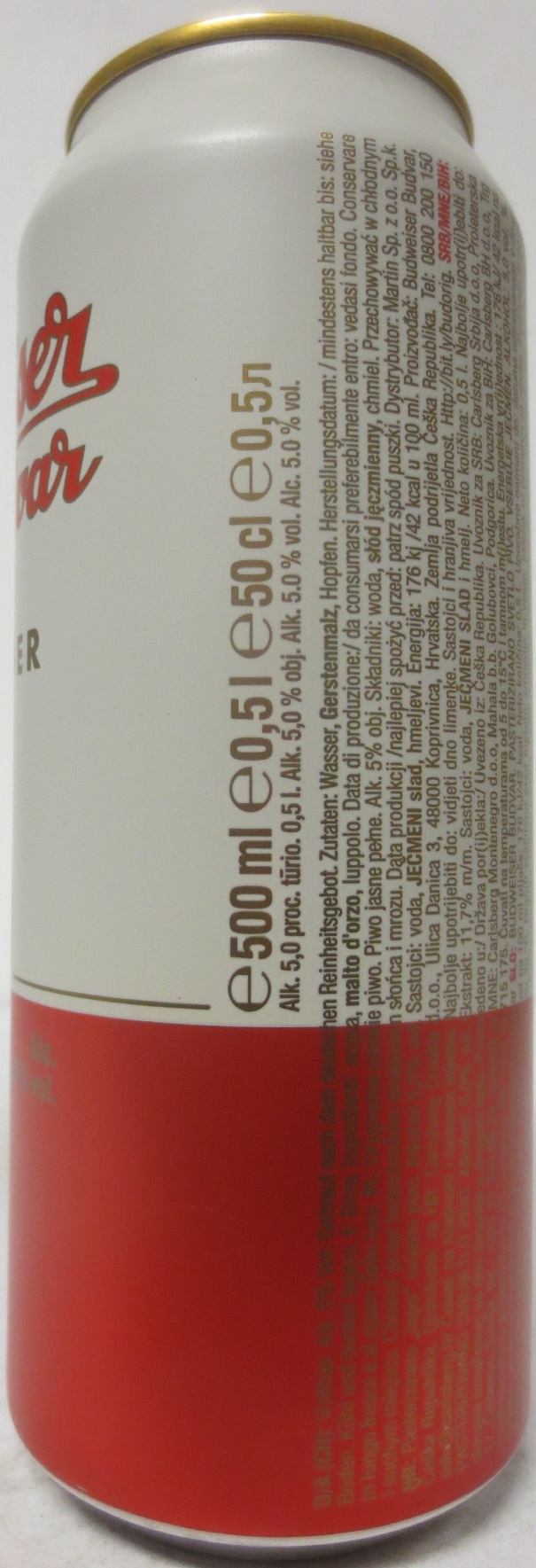 Budweiser Budvar ORIGINAL CZECH LAGER OWNED BY THE CZECH REPUBLIC (HR) (50cl) (B/O) č.1