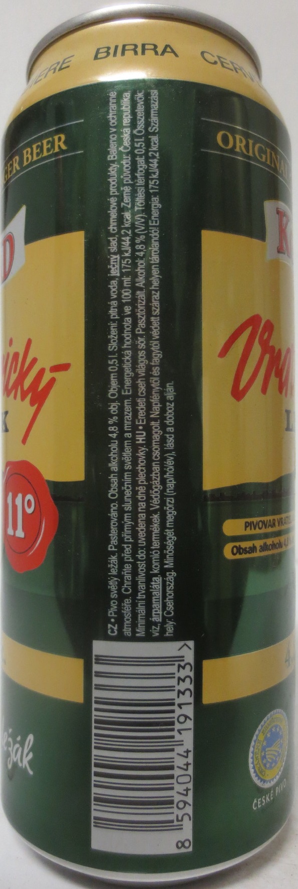 KONRAD Vratislavický LEŽÁK 11° 4,8% alc. světlý ležák (50cl) (B/O)