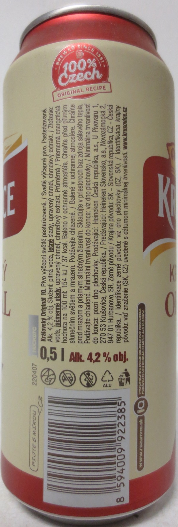 KRUŠOVICE KRÁLOVSKÝ ORIGINÁL 10 (50cl) (B/O) č.2 