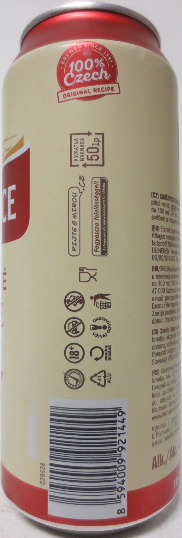 KRUŠOVICE KRÁLOVSKÝ PIVOVAR KRÁLOVSKÉ SVĚTLÉ ORIGINÁL (50cl) (B/O) č.1