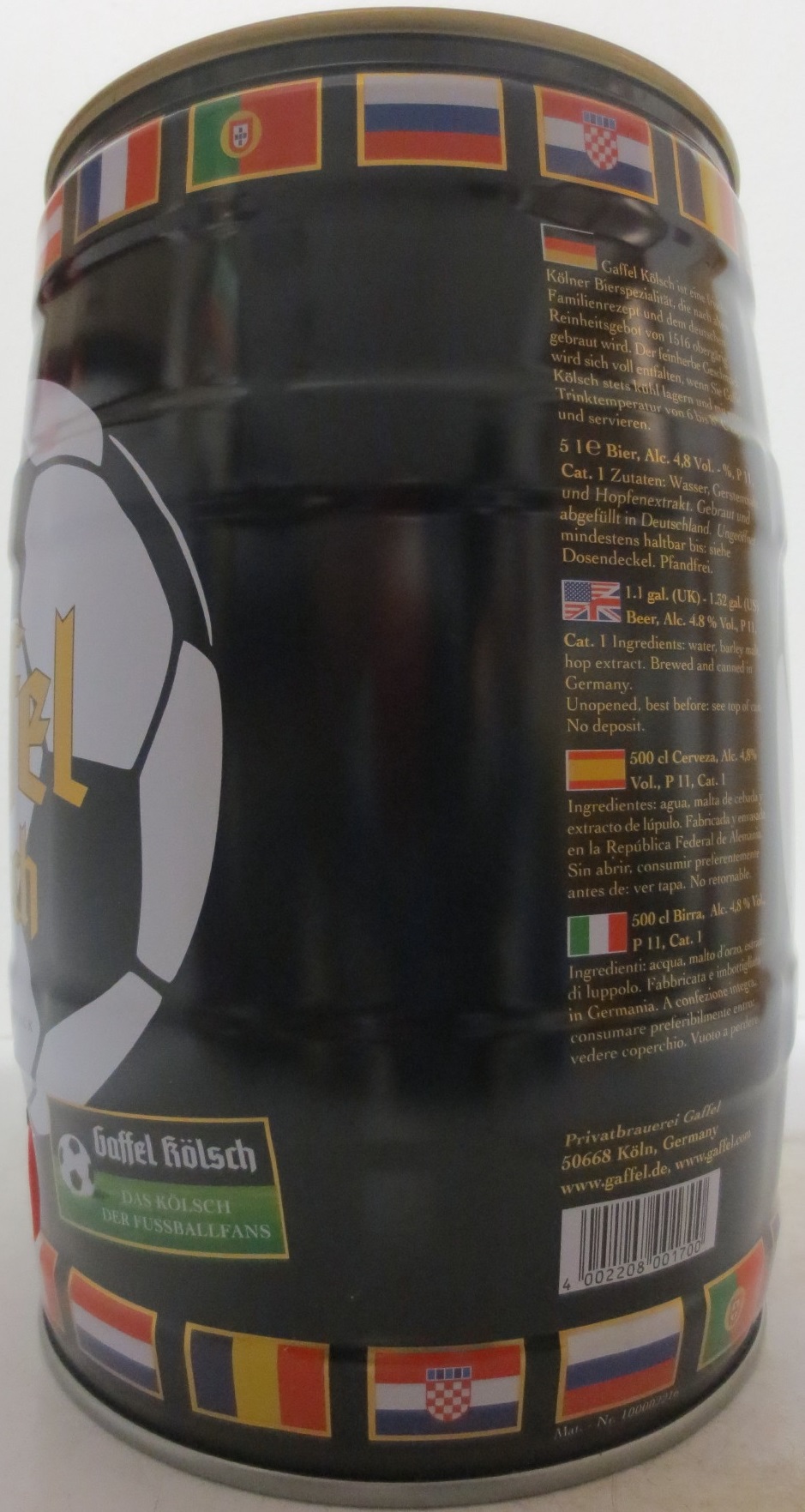 Gaffel kölsch FOOTBALL (5L) Nr.1