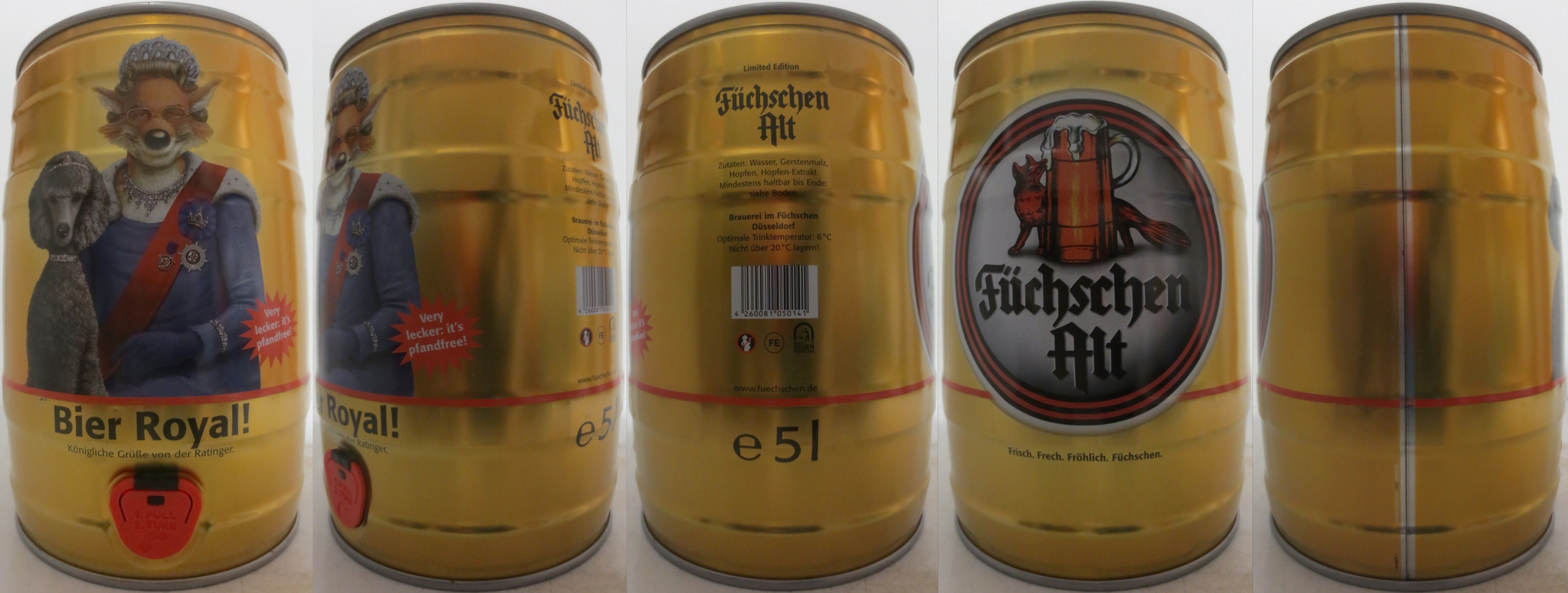 Füchschen Alt Köngliche Grüße von der Ratinger. Bier Royal! (5L) Nr.1
