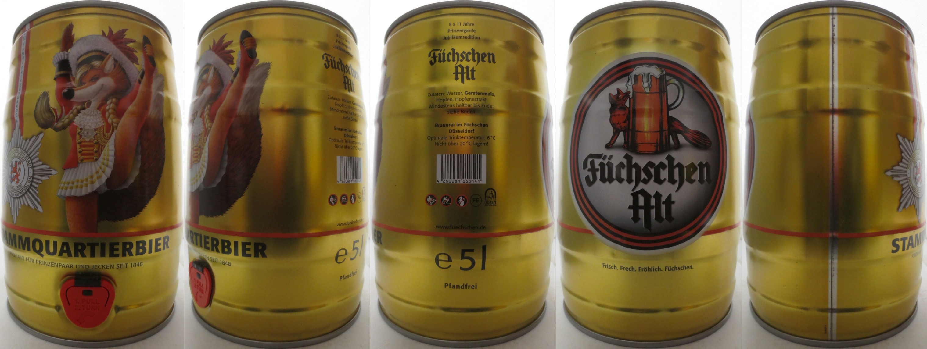 Füchschen Alt STAMMQUARTIEBIER PROVIANT FÜR PRINZENPAAR UND JECKEN SEIT 1848 (5L) Nr.1 