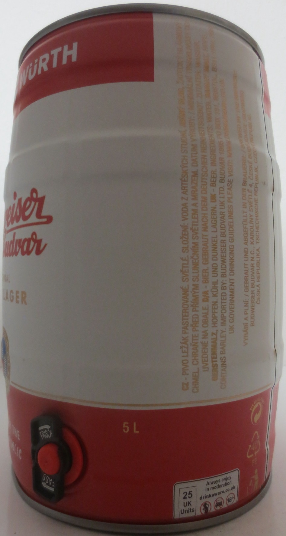 Budweiser Budvar ORIGINAL CZECH LAGER - WÜRTH (5L) č.1 