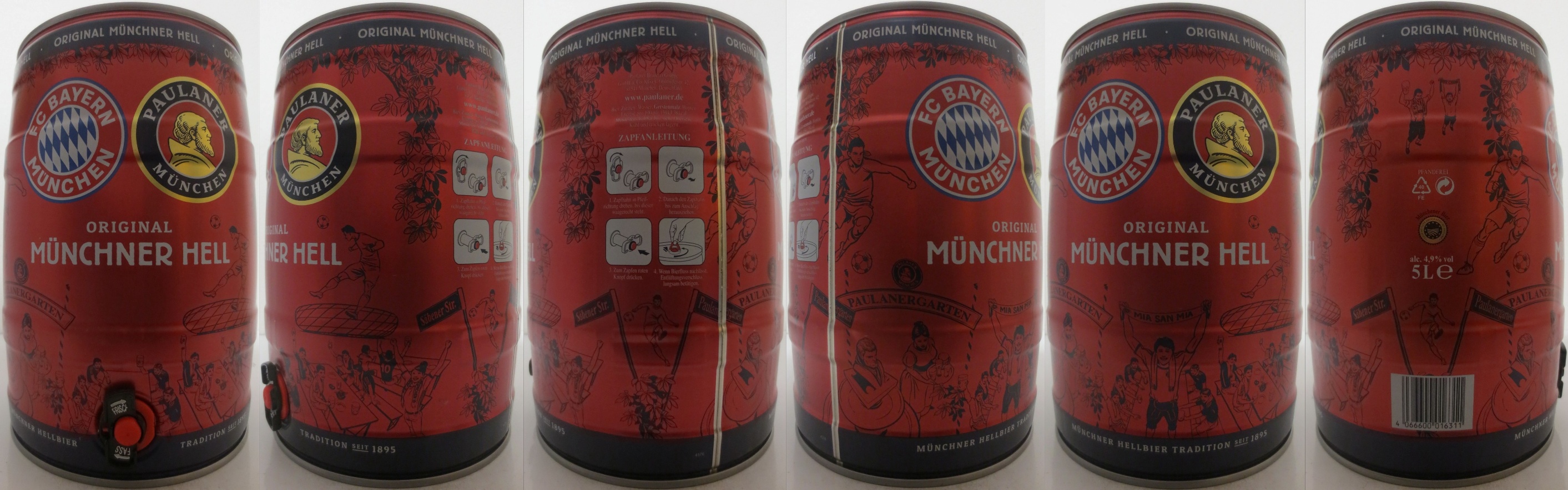 PAULANER MÜNCHEN FC BAYERN MÜNCHEN ORIGINAL MÜNCHNER HELL (5L) Nr.1 