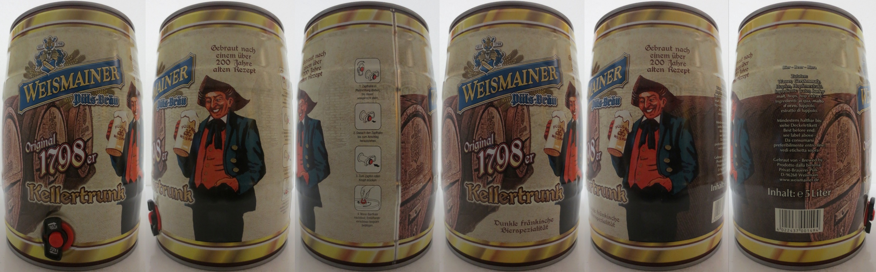 WEISMAINER Püls-Bräu Original 1798er Kellertrunk (5L) Nr.3