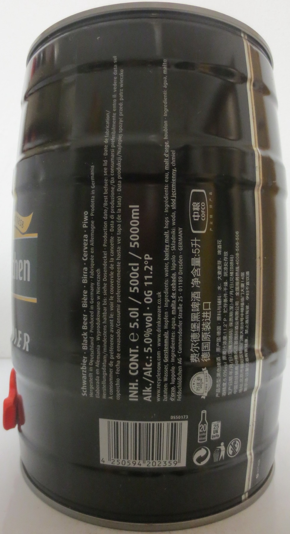 feldschlößchen SCHWARZBIER (5L) Nr.1