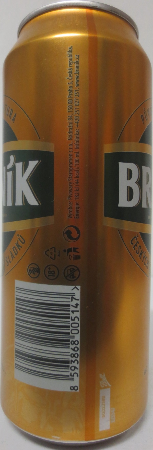 BRANÍK Ležák ALK. 5,2% OBJ. (CZ) (50cl) (B/O) č.1 