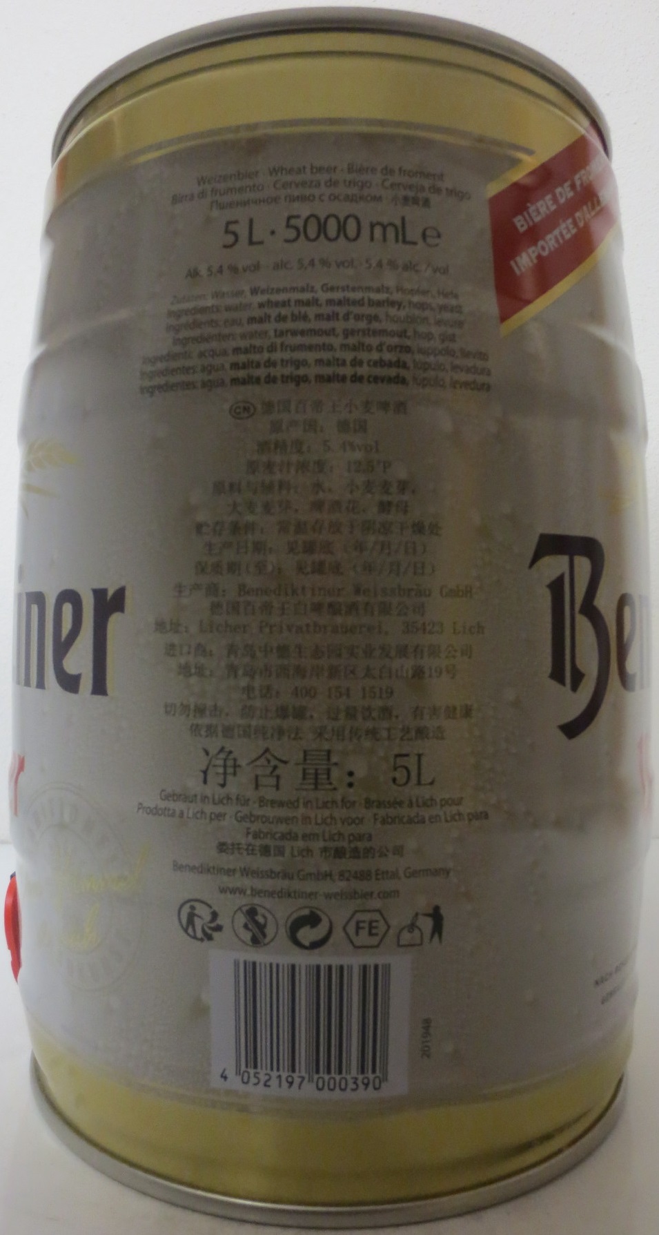 Benediktiner Weissbier (5L) Nr.1 