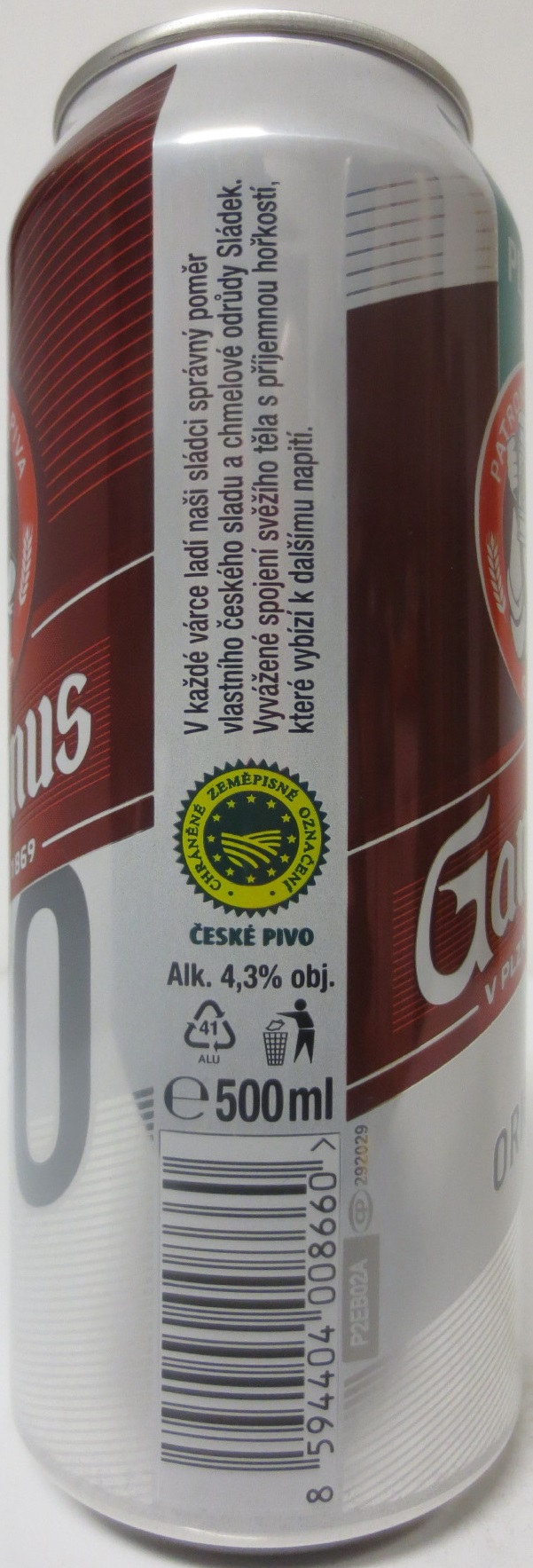 Gambrinus ORIGINÁL 10 NOVÁ PLNĚJŠÍ CHUŤ (50cl) (B/O) (CZ)