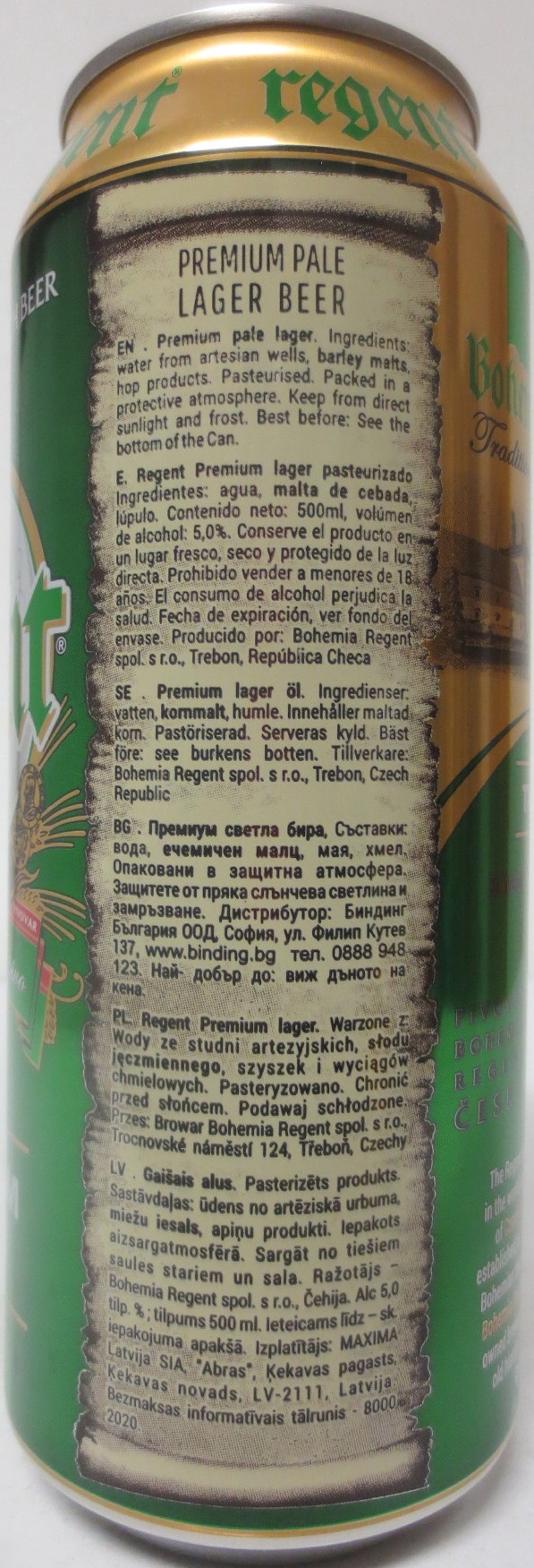 Bohemia regent Tradiční české pivo TŘEBOŇ PREMIUM LAGER (50cl) (B/O) č.1