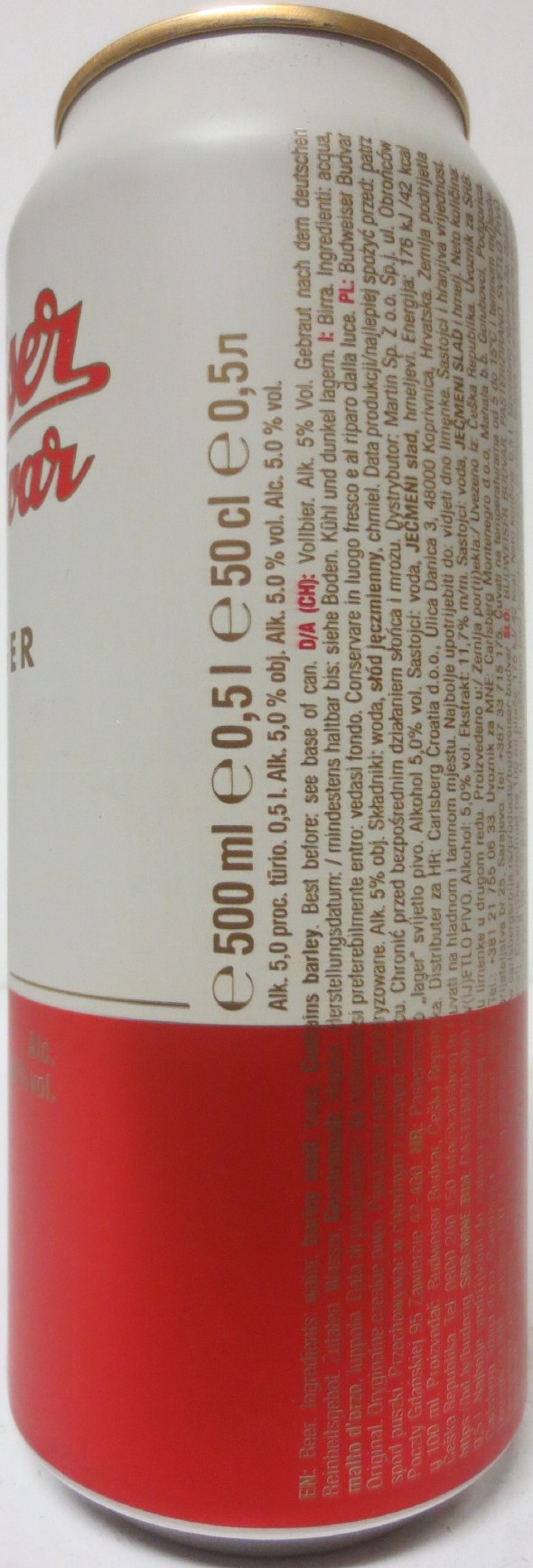 Budweiser Budvar ORIGINAL CZECH LAGER OWNED BY THE CZECH REPUBLIC (HR)(50cl) (B/O) č.4