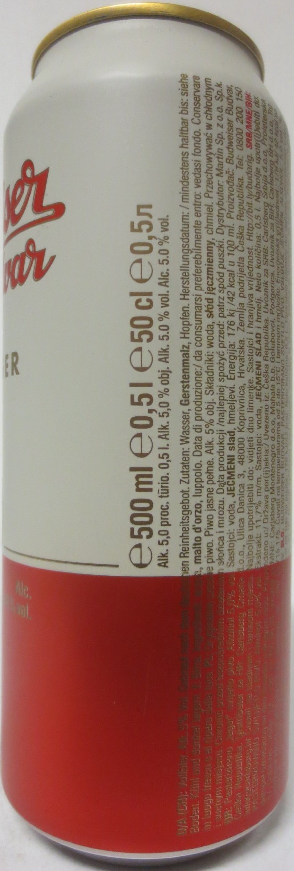 Budweiser Budvar ORIGINAL CZECH LAGER OWNED BY THE CZECH REPUBLIC (HR)(50cl) (B/O) č.2