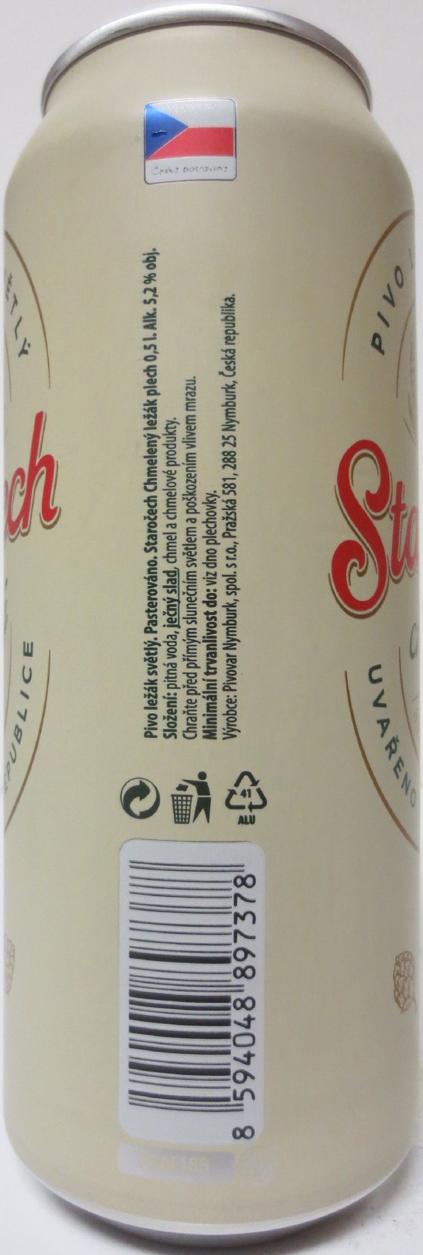 Staročech extra chmelený PIVO LEŽÁK SVĚTLÝ (50cl) (B/O) č.1