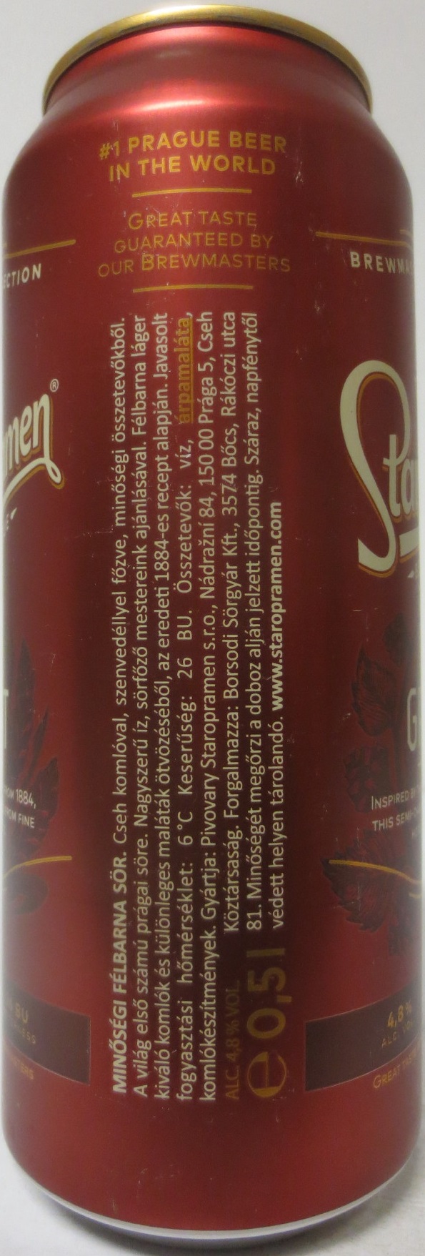 Staropramen EST. IN PRAGUE GRANÁT (H) (50cl) (B/O) č.2