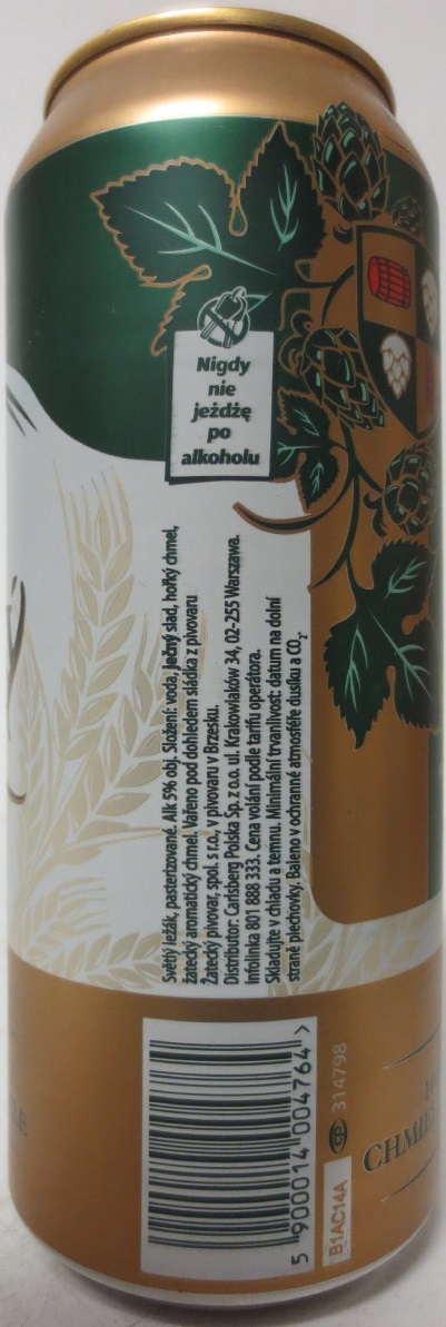 Žatecký světlý LEŽÁK 100% ŽATECKÉHO AROMATICKÉHO CHMELE 2,99 ZL (50cl) (B/O) č.2