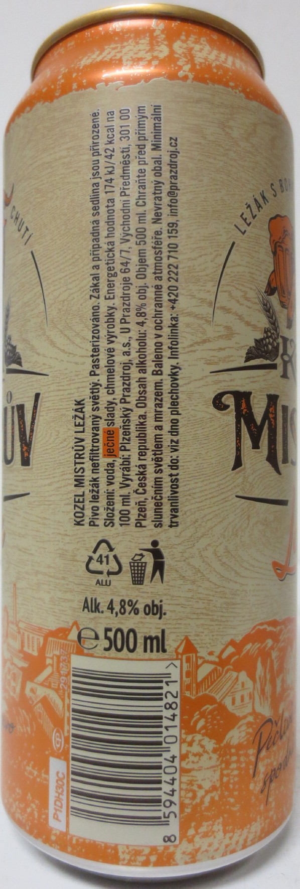 Kozel MISTRŮV LEŽÁK Pečlivě vařené spodně kvašené pivo (CZ) (50cl) (B-O) č.2  