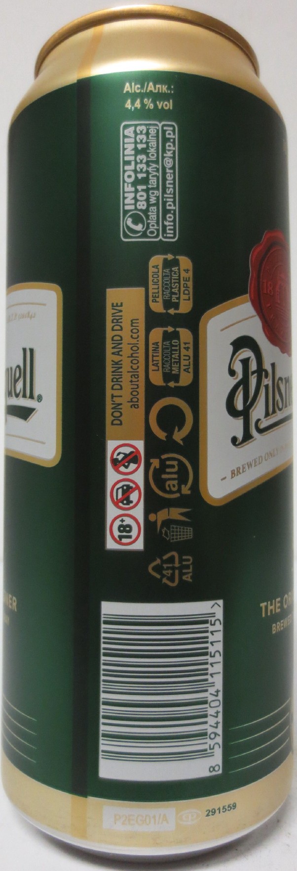 Pilsner Urquell P.U. THE ORIGINAL PILSNER BREWED THE ORIGINAL WAY (A) (50cl) (B/O) č.1