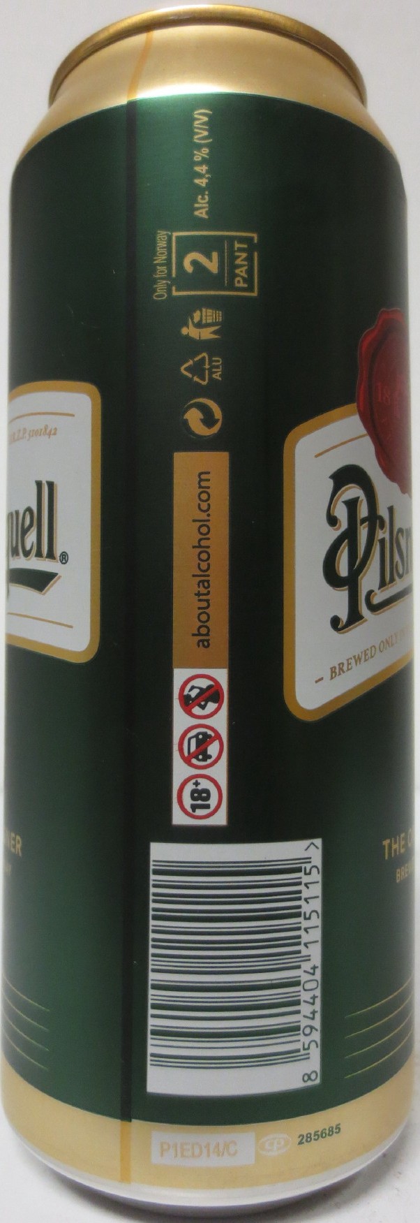 Pilsner Urquell P.U. THE ORIGINAL PILSNER BREWED THE ORIGINAL WAY (NO) (50cl) (B/O) č.1