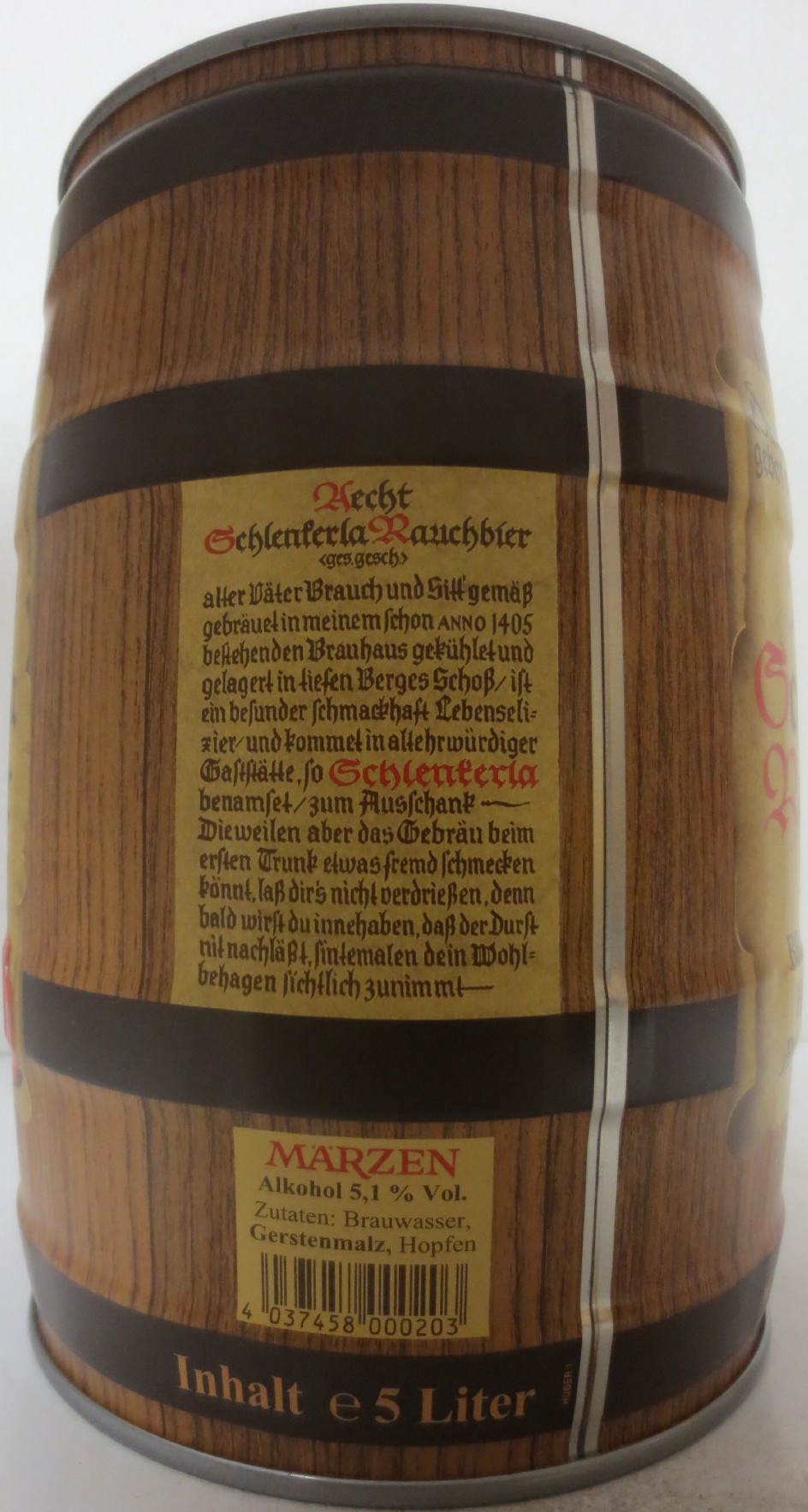 Aecht Schenkerla Rauchbier BRAUEREI HELLER BAMBERG (5L) Nr.5