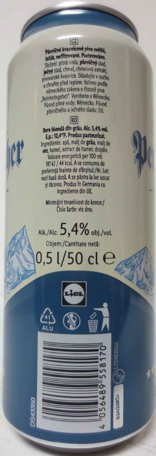 Perlenbacher WHEAT BEER Alc. 5,4% vol. (50cl) (B/O) č.1