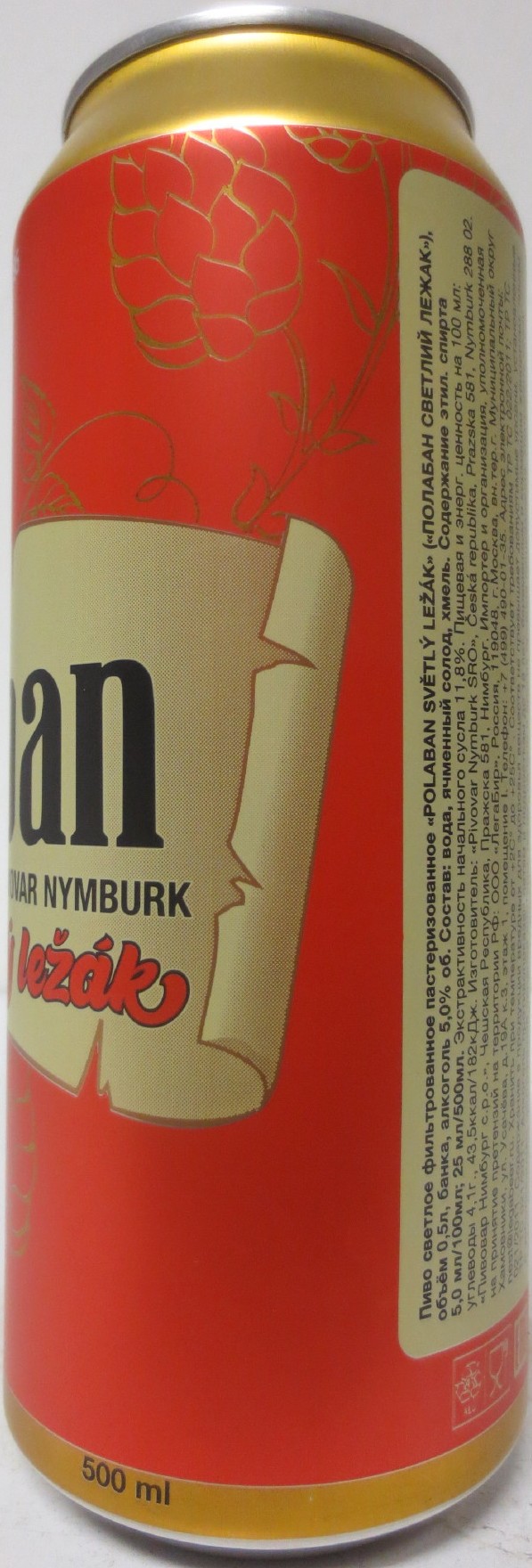 Polaban světlý ležák PIVOVAR NYMBURK (CZ) (50cl) (B/O) č.1