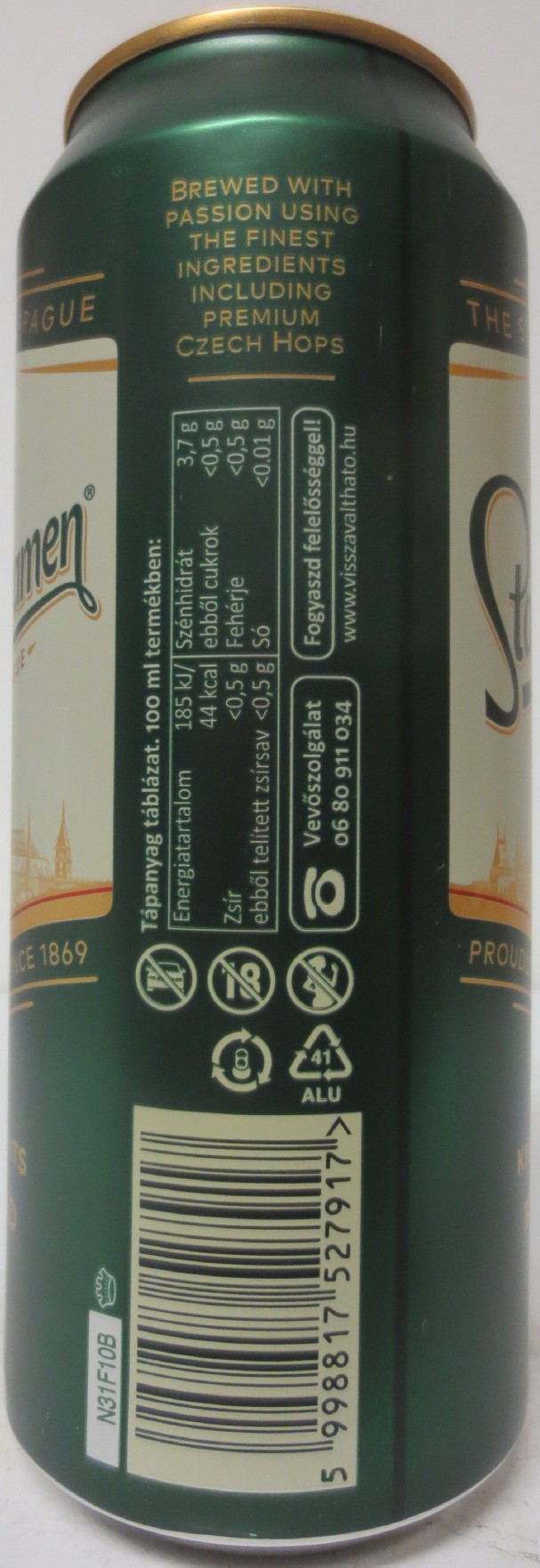 Staropramen EST. IN PRAGUE KNOWN FOR ITS BALANCED TASTE (H) (50cl) (B/O) č.2