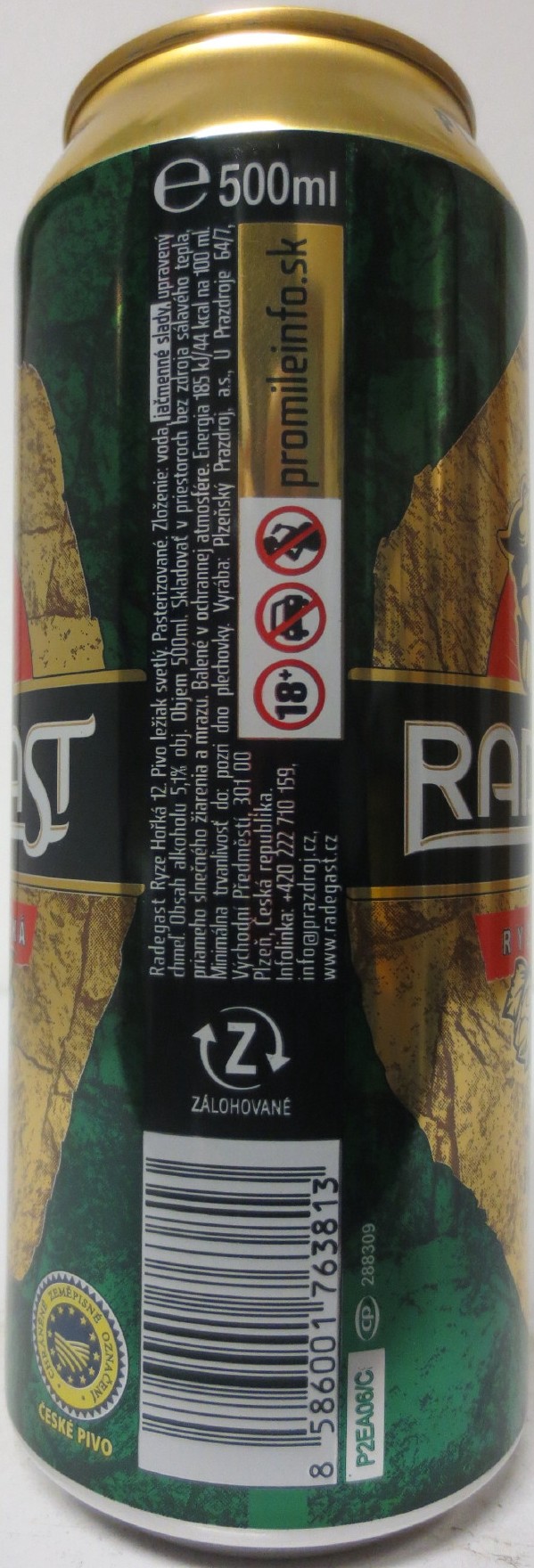 RADEGAST RYZE 12 HOŘKÁ ŽIVOT JE HOŘKÝ.BOHU DÍK (SK) (50cl) (B/O) č.1