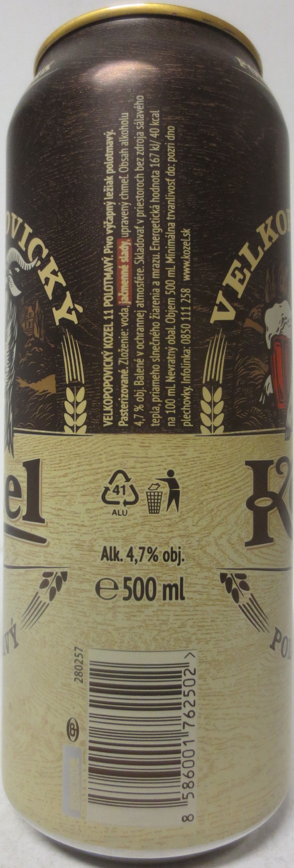 VELKOPOVICKÝ Kozel 1874 POLOTMAVÝ (SK) (50cl) (B/O) č.1