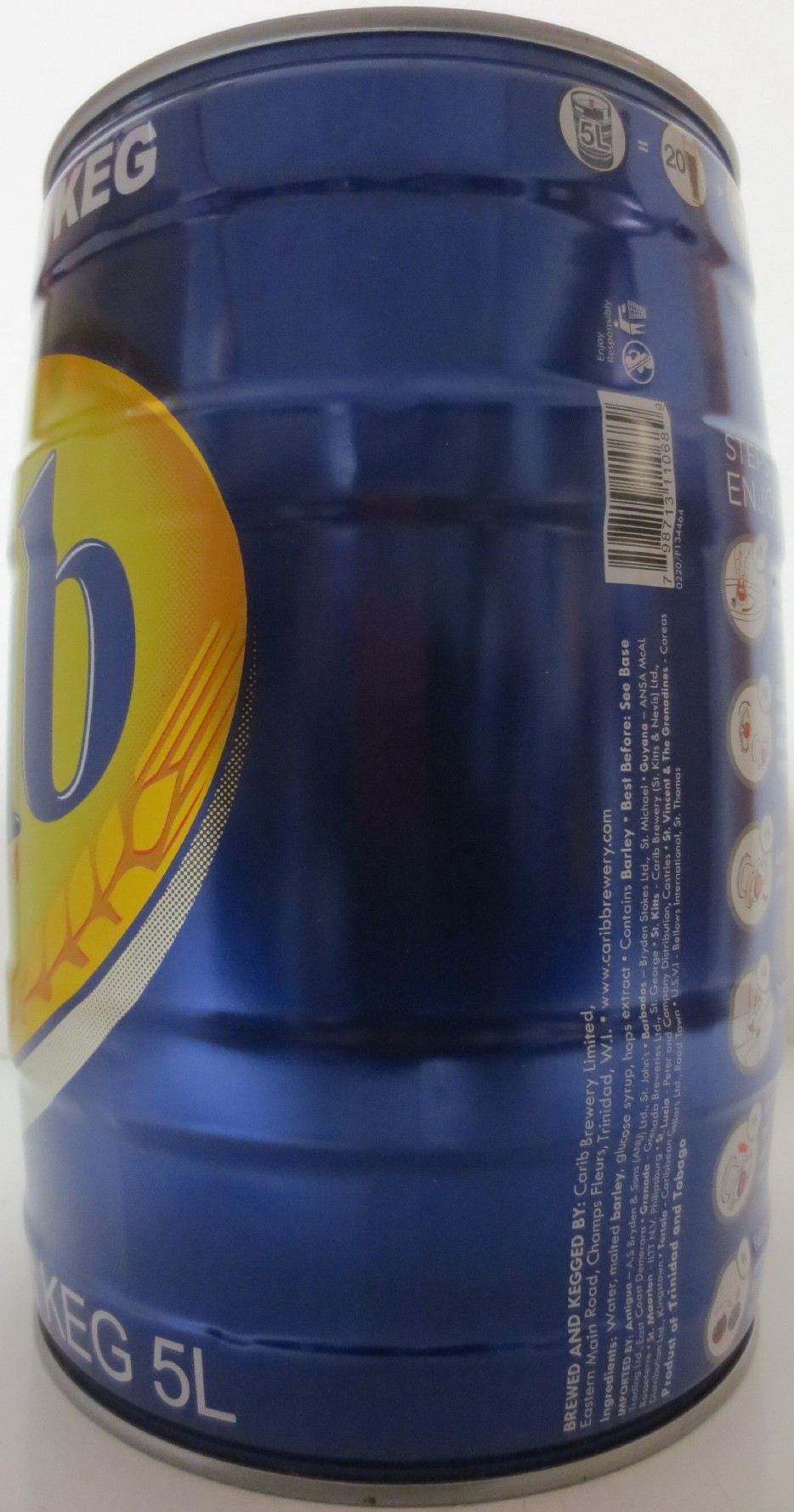 Carib PREMIUM CARIBEAN Lager DRAUGHT BEER KEG (5L) Nr.1