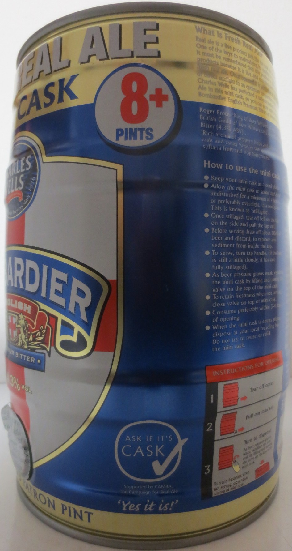 BOMBARDIER ENGLISH PREMIUM BITTER (5L) Nr.1 