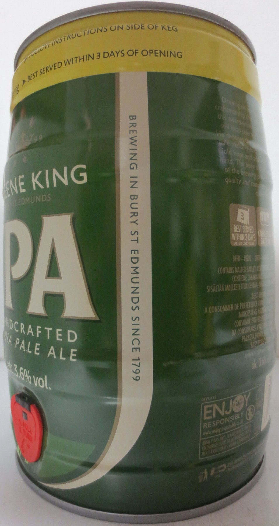 GREENE KING IPA HANDCRAFTED INDIA PALE ALE (5L) Nr.1 