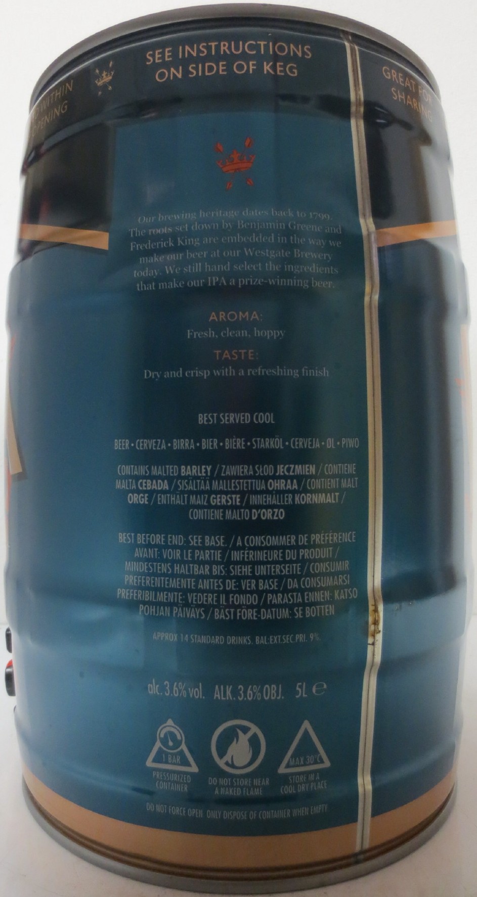 GREENE KING IPA INDIA PALE ALE (5L) Nr.1 