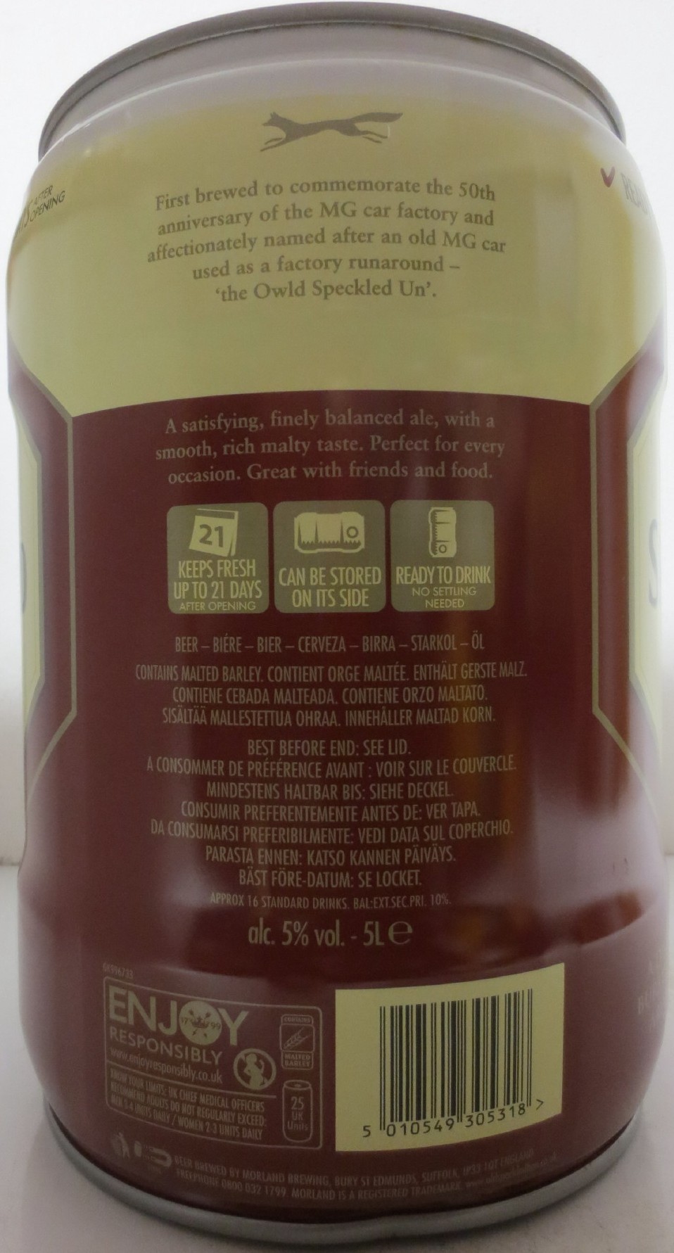 MORLAND OLD SPECKLED HEN CRAFTED FINE ALE (5L) Nr.5