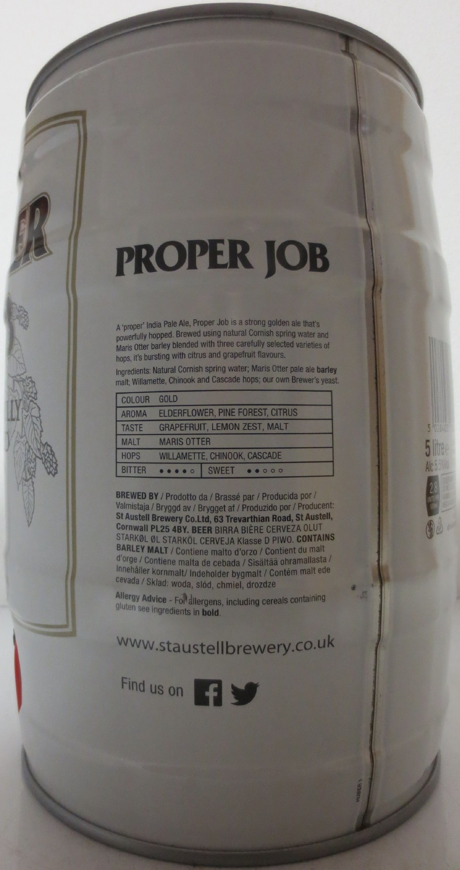 PROPER JOB POWER FULLY HOPPED CORNISH IPA (5L) Nr.1 
