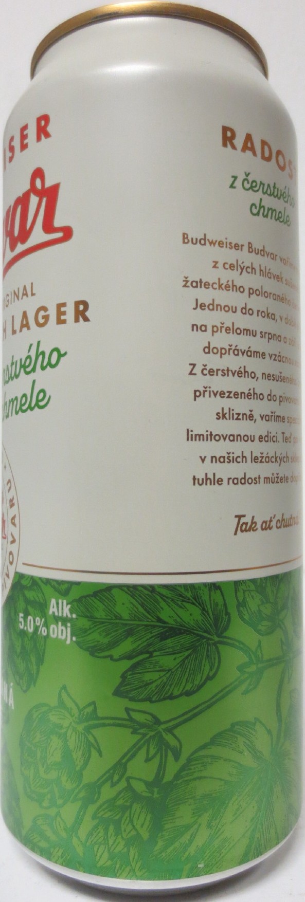 BUDWEISER Budvar ORIGINAL CZECH LAGER z čerstvého chmele LIMITOVANÁ EDICE (50cl) (B/O) č.1 