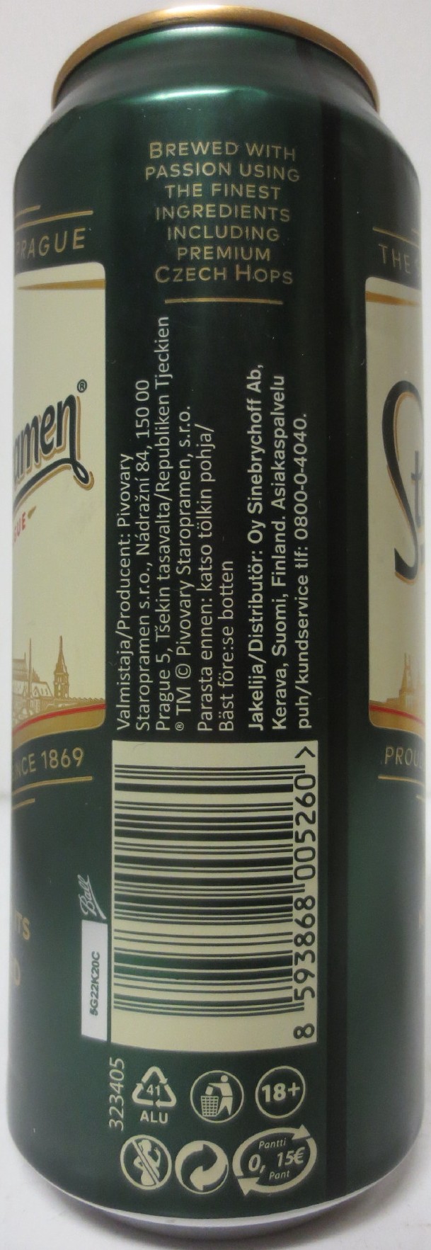 Staropramen EST. IN PRAGUE KNOWN FOR ITS BALANCED TASTE (FIN) (50cl) (B/O) č.1