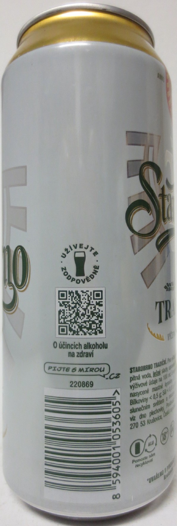 Starobrno TRADIČNÍ VÝČEPNÍ SVĚTLÉ PIVO (50cl) (B/O) č.1 