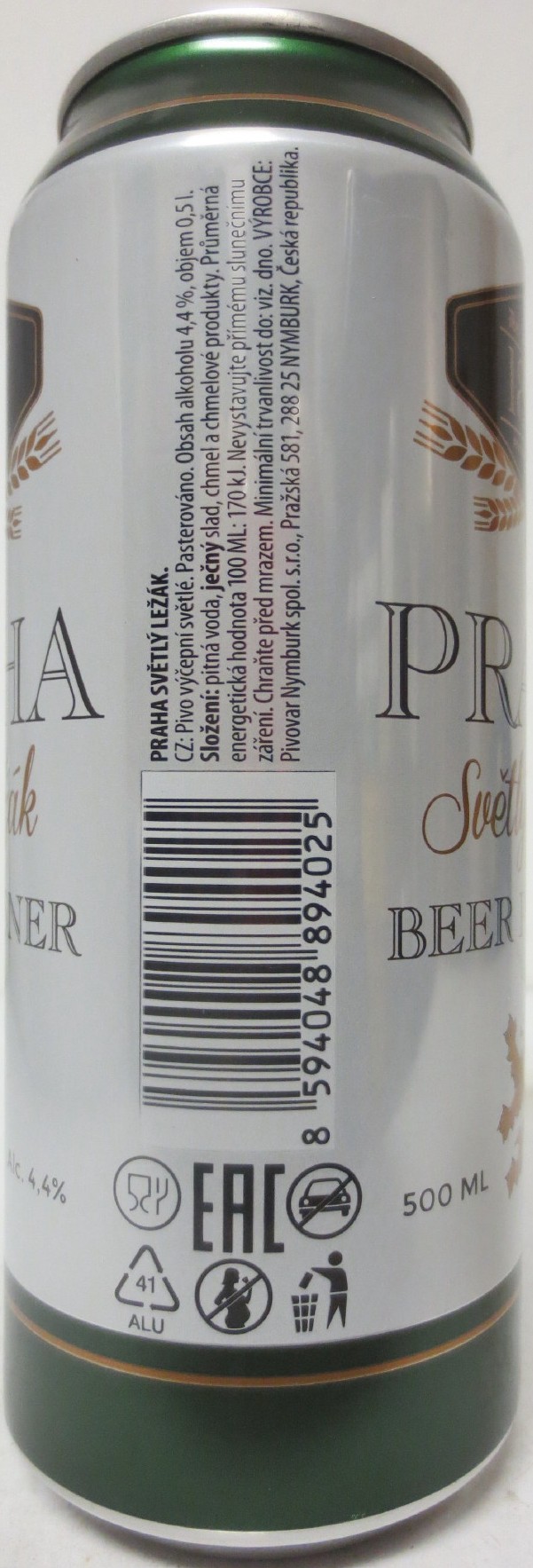 PRAHA Světlý Ležák BEER PILSNER (RU) (50cl) (B/O) č.1