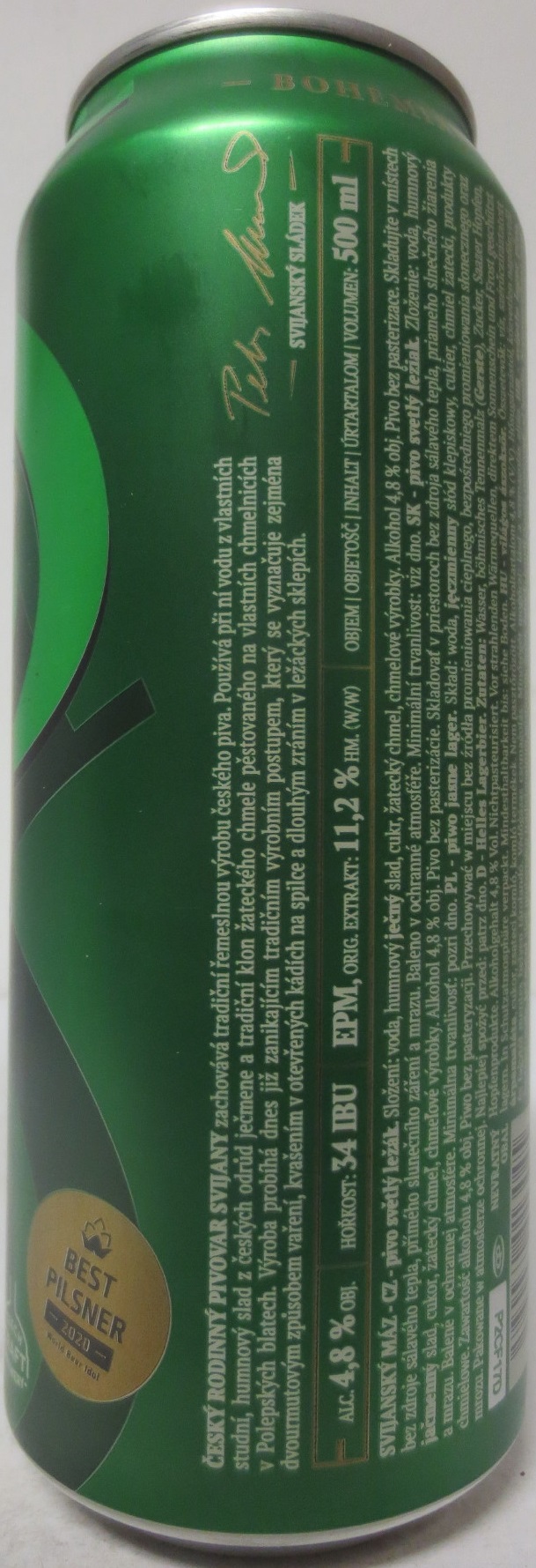 Svijany SVIJANSKÝ MÁZ - Světlý ležák .1564. Tradiční pivo bez pasterizace 11 (CZ) (50cl) (B/O) č.1