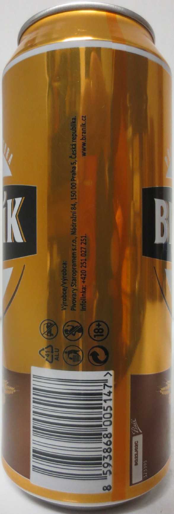 BRANÍK Alk. 5,0% obj. LEŽÁK (CZ) (50cl) (B/O) č.3 