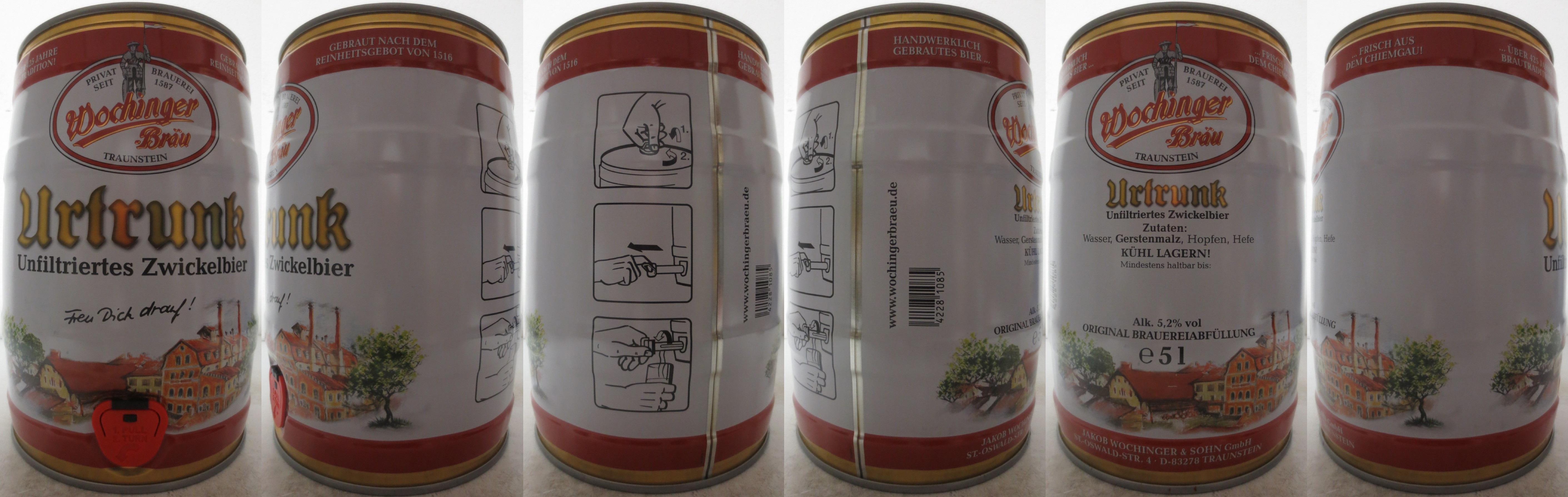 Wochinger Bräu Urtrunk Unfiltriertes Zwickelbier Freu Dich drauf! (5L) Nr.1 