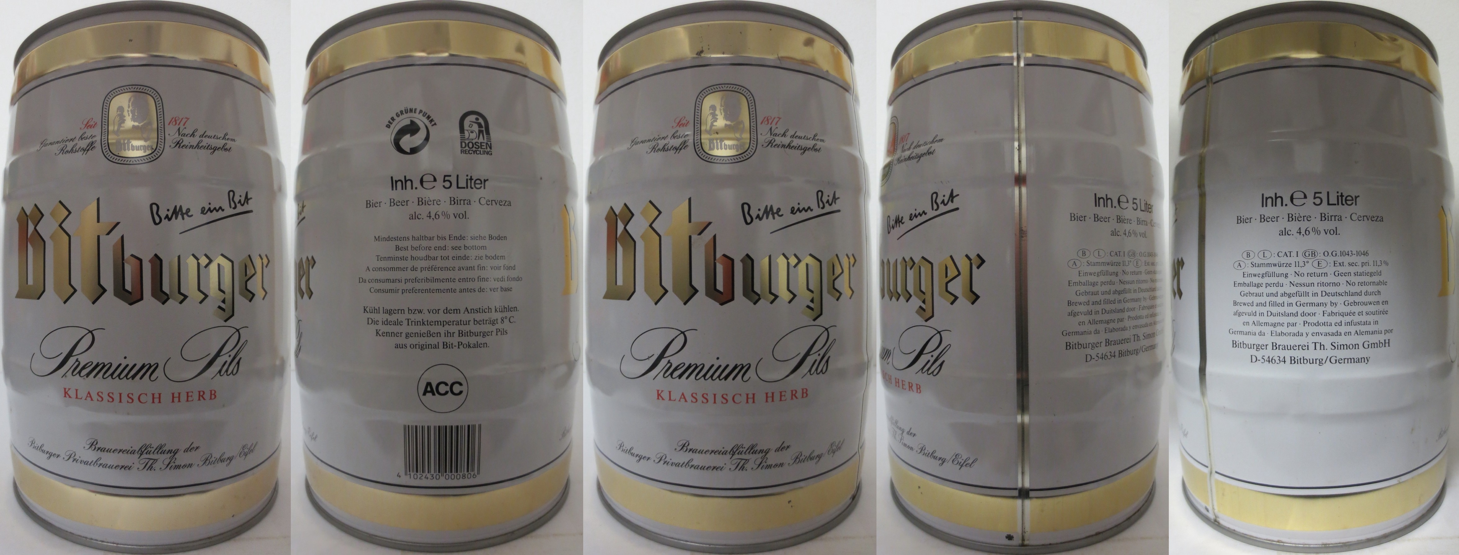 Bitburger Premium Pils KLASSISCH HERB (5L) Nr.2 