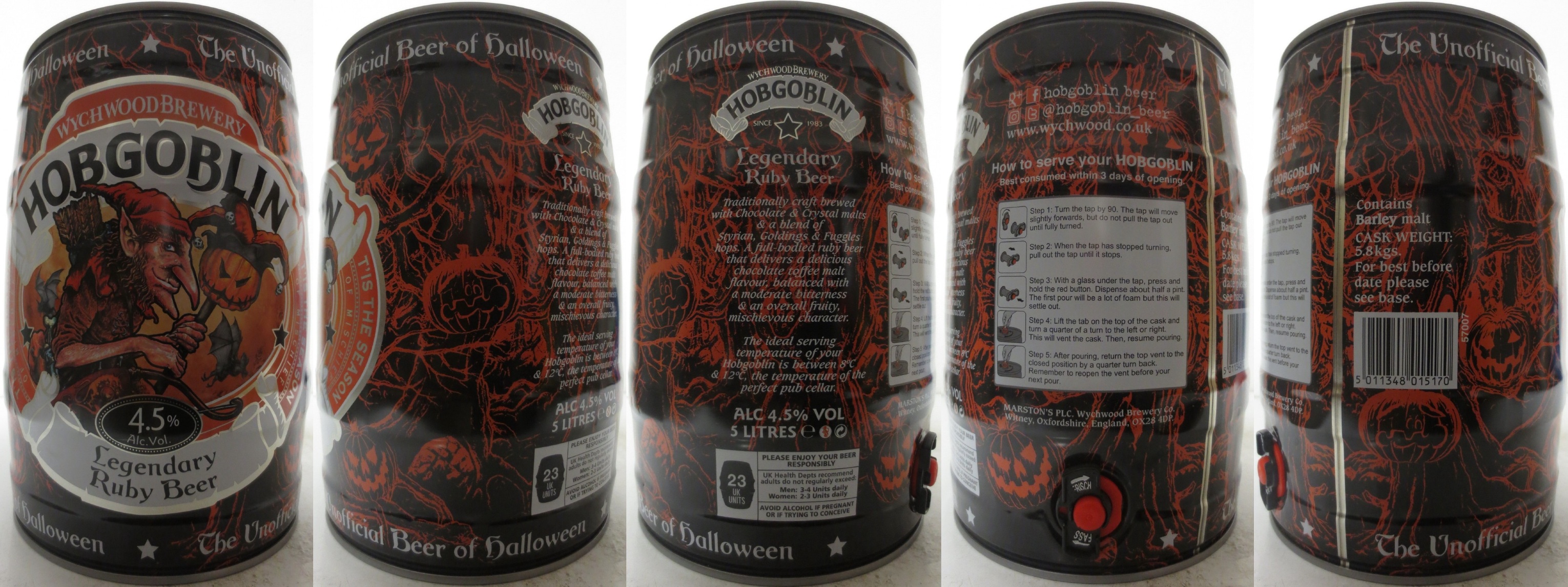 WYCHWOOD BREWERY HOBGOBLIN Legendary Ruby Beer (5L) Nr.1