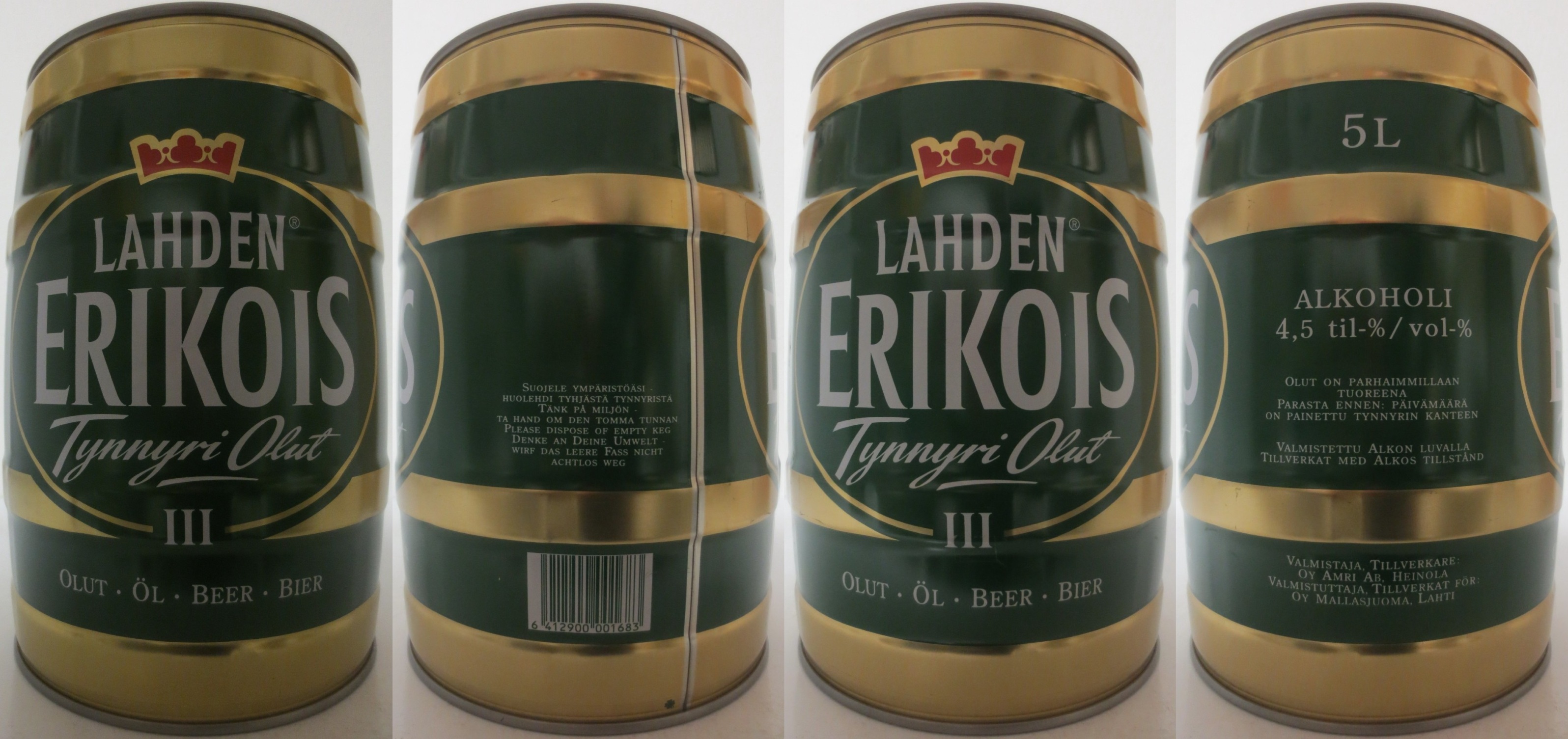 LAHDEN ERIKOIS Tynnyri Olut III (5L) Nr.1 