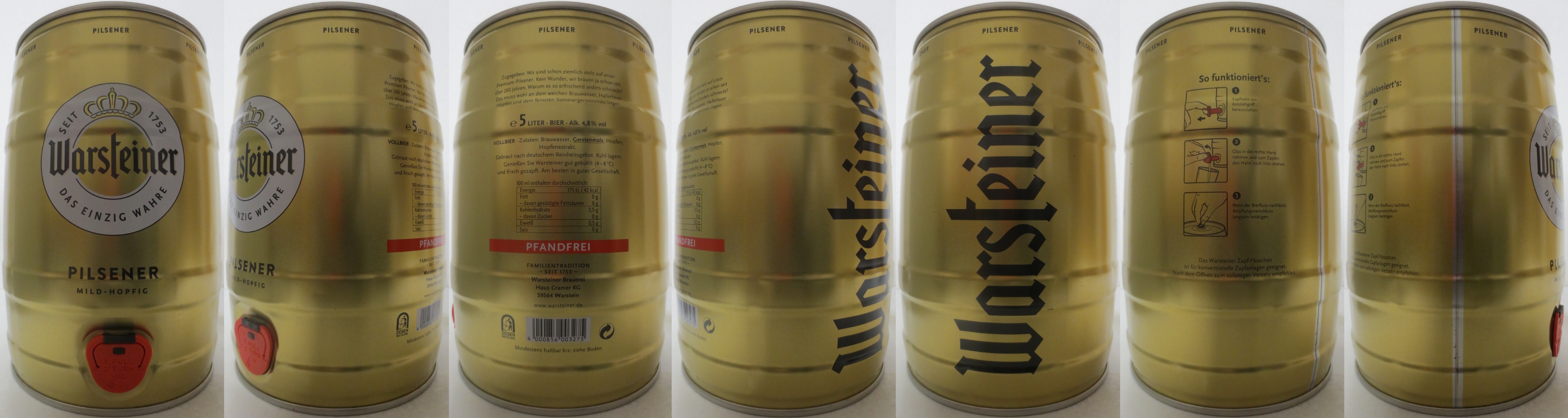 Warsteiner PILSENER MILD-HOPFIG (5L) Nr.1 