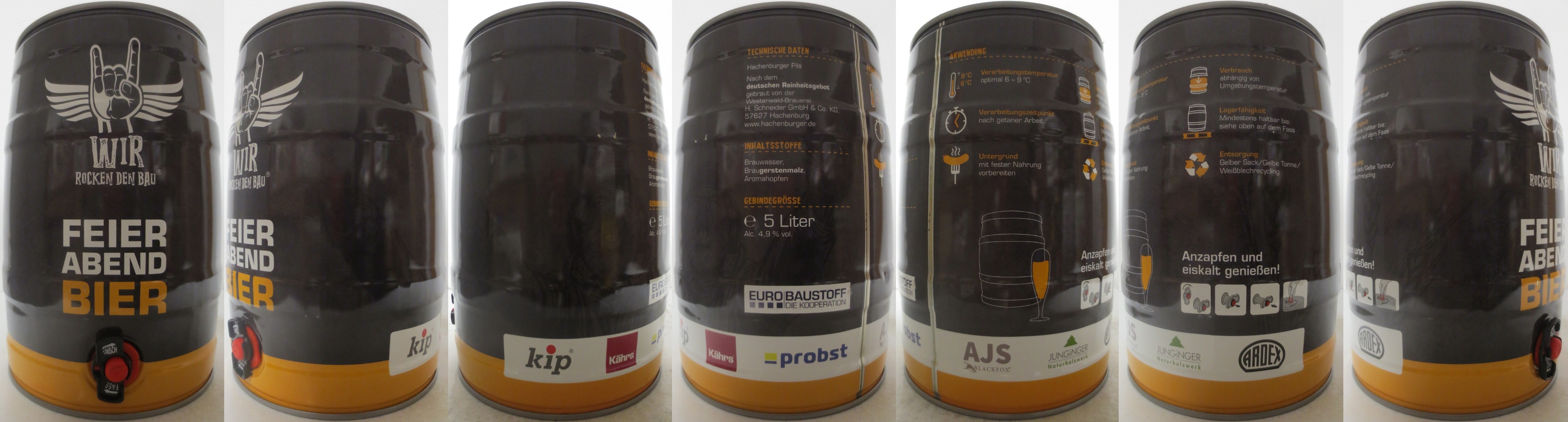 Hachenburger Pils WIR ROCKEN DEN BAU FEIER ABEND BIER (5L) Nr.1 